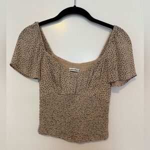 Abercrombie & Fitch Women's Tan leopard Dot Blouse